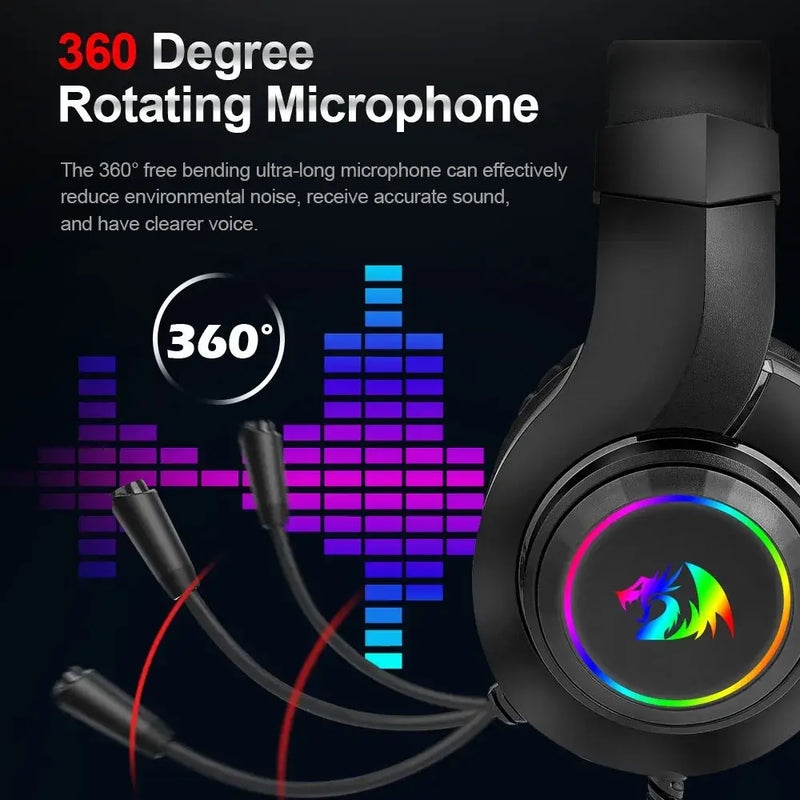 REDRAGON Headphone - Fone de ouvido com microfone e alta sensibilidade (110dB+). - Agapê 